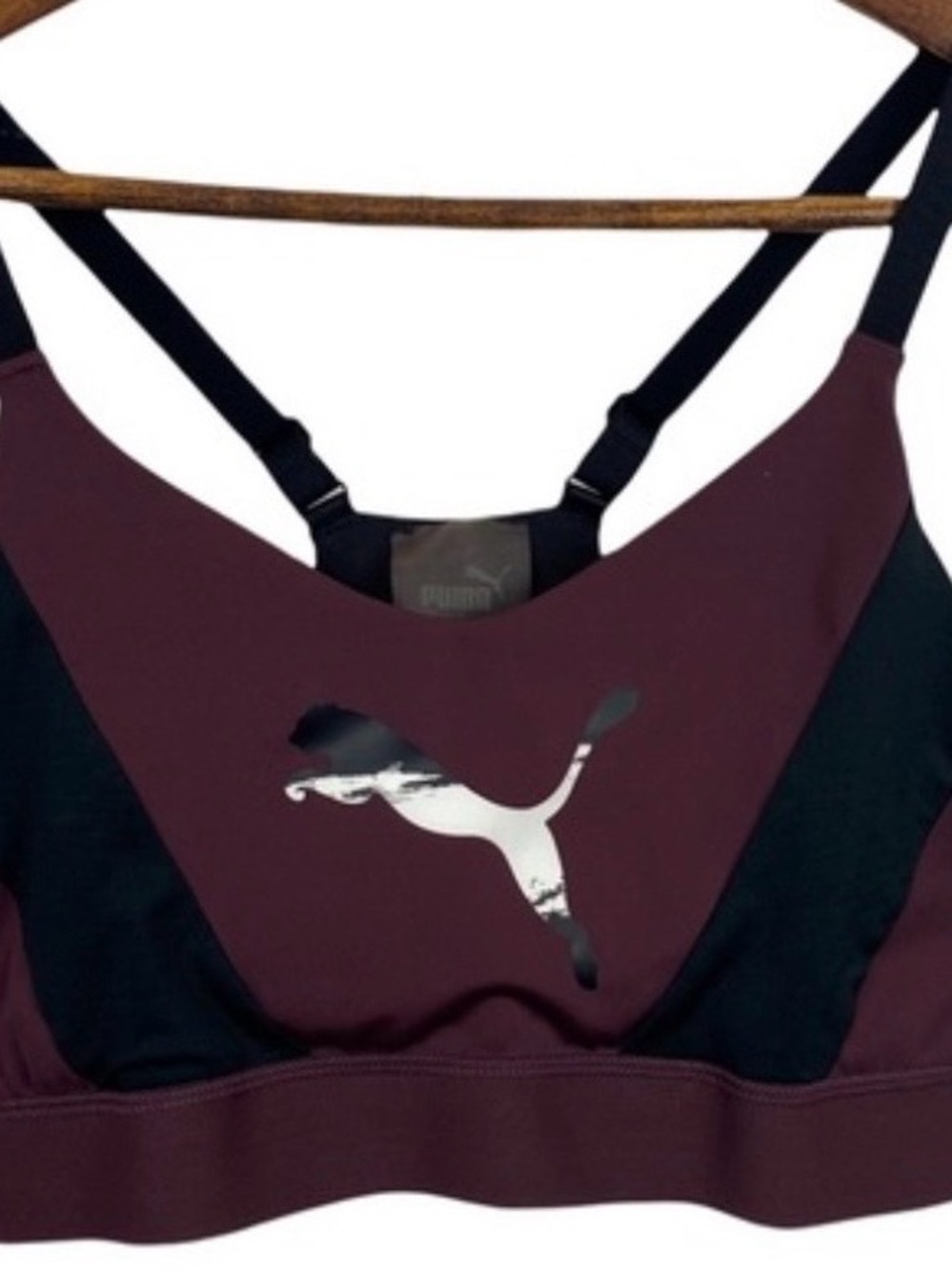 ♥️♥️ Puma Women's Maroon and Black Racerback Sports Bra